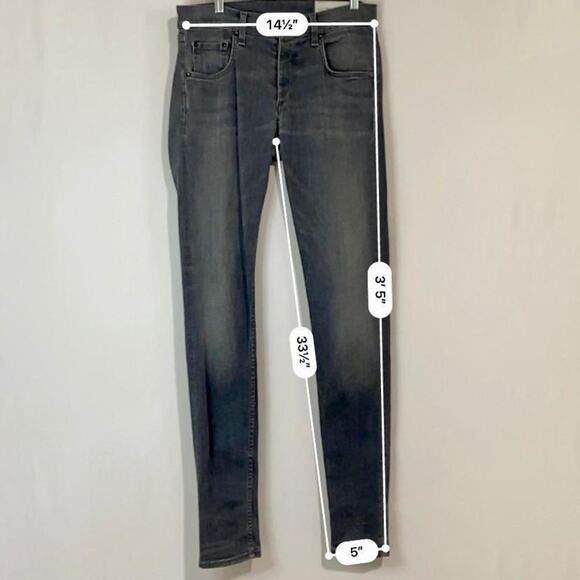 Rag & Bone Women's Button Fly Skinny Leg Jean Black Size 32 FLAW Classic Dark - Picture 8 of 10